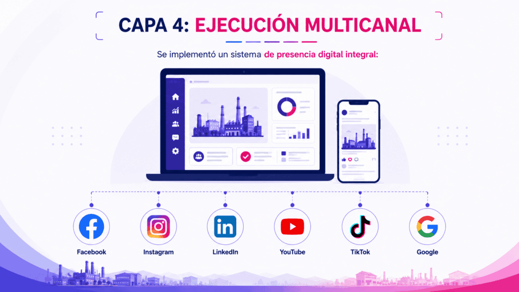 Sistema de presencia digital multicanal con redes sociales y dispositivos móviles.