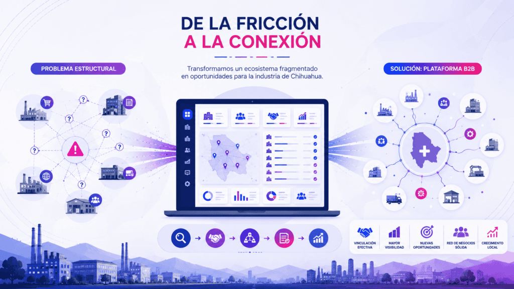 Transformación digital en la industria Chihuahua con plataforma B2B.